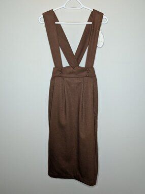 NWT 'An Another Angelus' Brown Japanese Pencil Skirt with Suspenders Size US 4